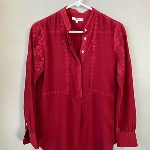 Madewell Red Silk Tunic